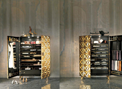 Solid real wood cabinets, wardrobes, furniture, Italian design.