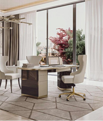 Computer desk workstation office desk office furniture furniture natural wood furniture Bizzotto new