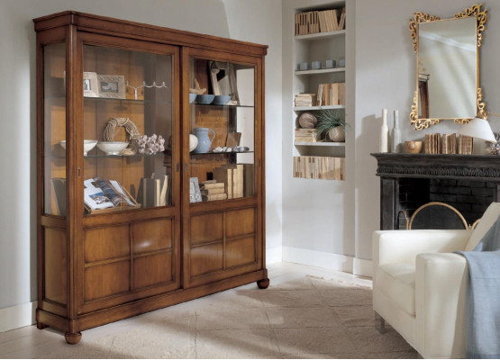 Living room display cabinet bookshelf sideboard classic furniture wooden shelves