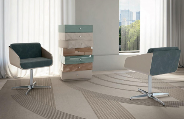 Office furniture, work desk with swivel chair, office desk, computer desk, Italian furniture