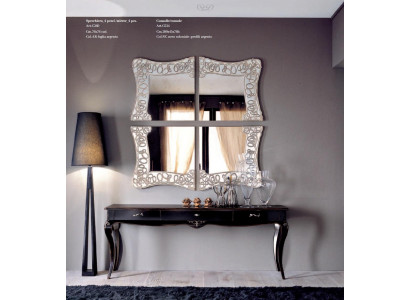 Makeup table console table white wood bedroom furniture classic mirror 2-piece set