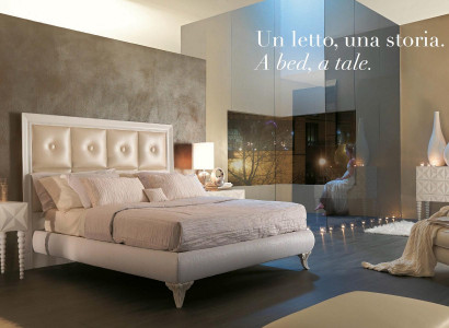 Double bed classic beds bedroom furniture solid wood Bizzotto bed Italy
