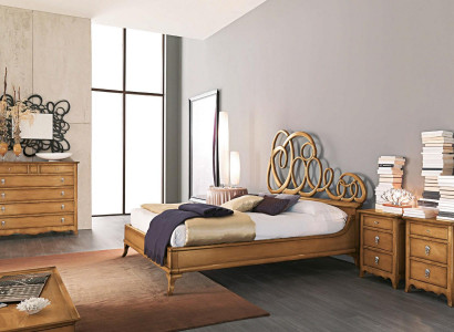 Classic double bed, bedroom furniture, solid wood, Bizzotto bed, new