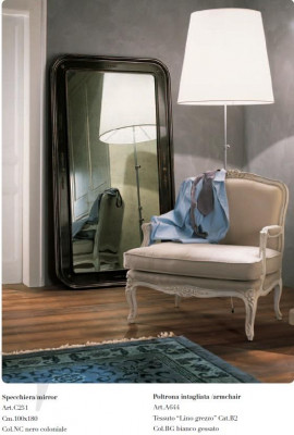 Living room chair 1-seater armchair wood luxury class furniture design 2-piece mirror new