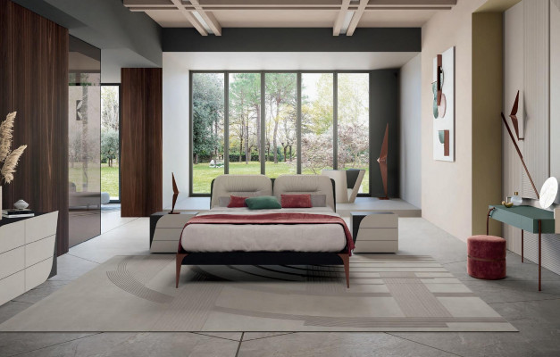 Bed furniture double bed natural wood bedroom furniture design beds Italy luxury