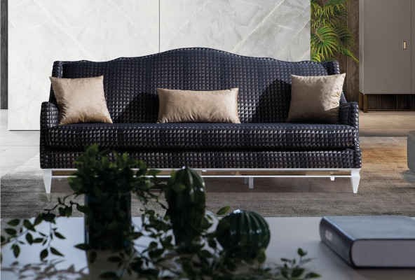 Modern living room sofa set upholstered three-seater designer armchair 3-piece set