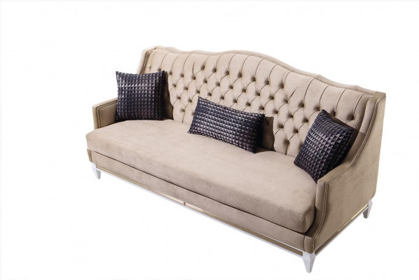 Modern living room sofa set upholstered three-seater designer armchair 3-piece set