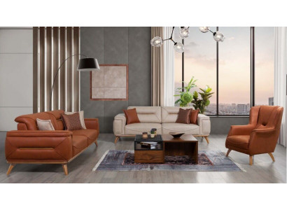 Living room designer seating furniture sofa sets 3-seater upholstered armchair 3-piece set