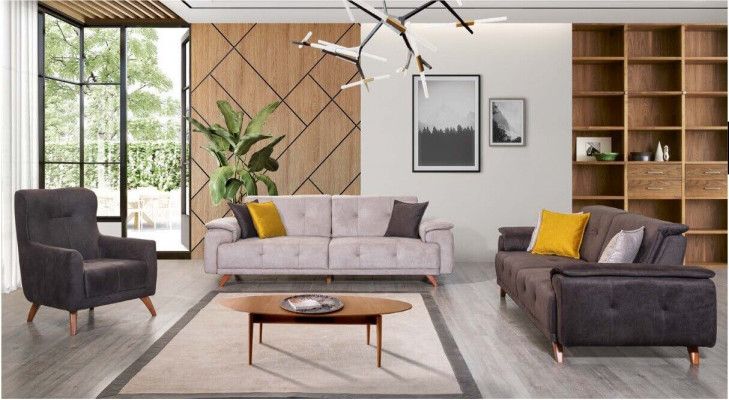 Living room furniture stylish three-seater 3-piece upholstered suite