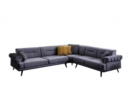 Exclusive Gray Corner Sofa L-Shaped Designer Sofa Modern Living Room Couch