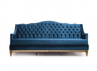 Blue Chesterfield Three-Seater Relax Lounge Sofa Living Room 3-Seater