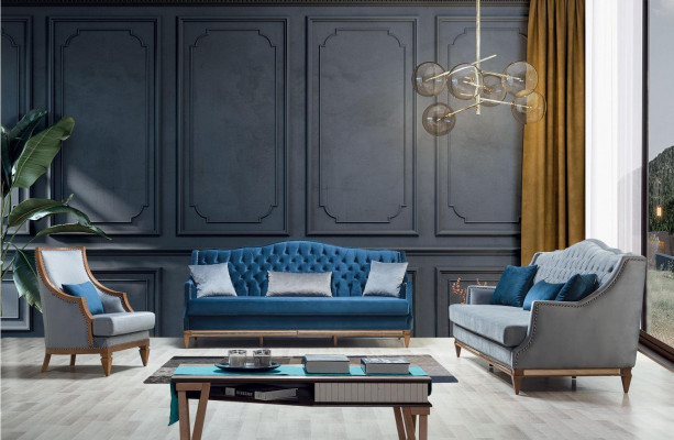 Luxury Furniture Upholstered Couch Wood Italian Upholstered Sofa Classic Couches