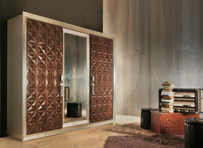 Chest of drawers with 2 drawers, sideboard, high-gloss cabinet, sideboard in brown, new.