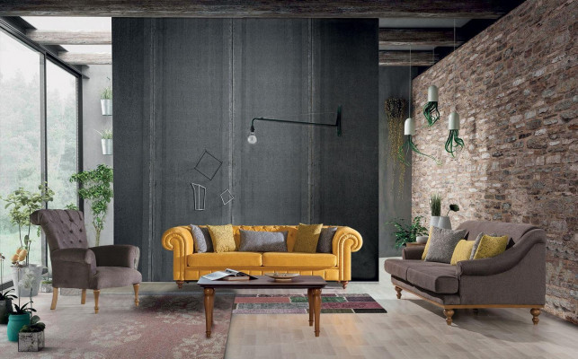 Modern living room sofa upholstered couches designer 3-seater fabric sofas