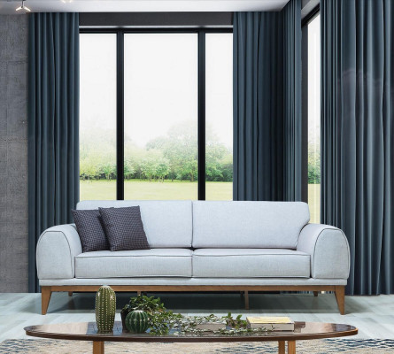 Gray luxury sofa designer 3-seater couch living room 3-seater leather sofas