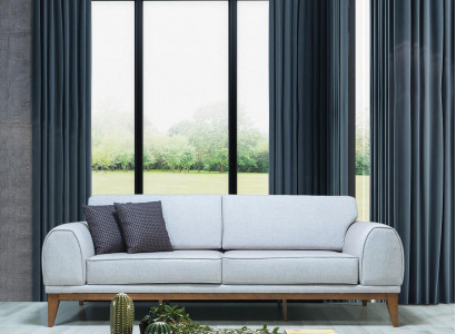 Gray luxury sofa designer 3-seater couch living room 3-seater leather sofas