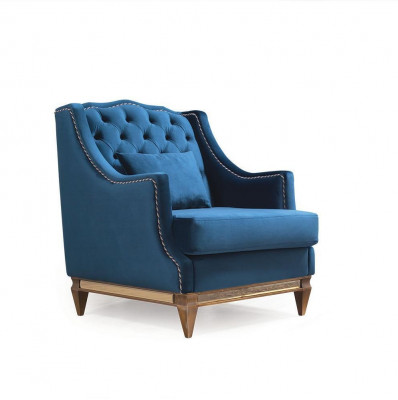 Blue luxury Chesterfield armchair living room lounge designer furniture new