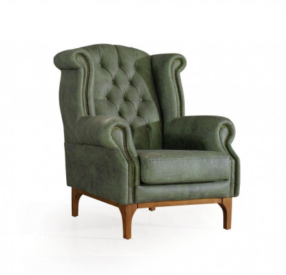 Green Chesterfield luxury armchair upholstered designer armchair