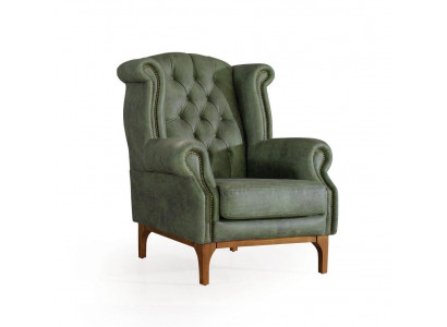 Green Chesterfield luxury armchair upholstered designer armchair