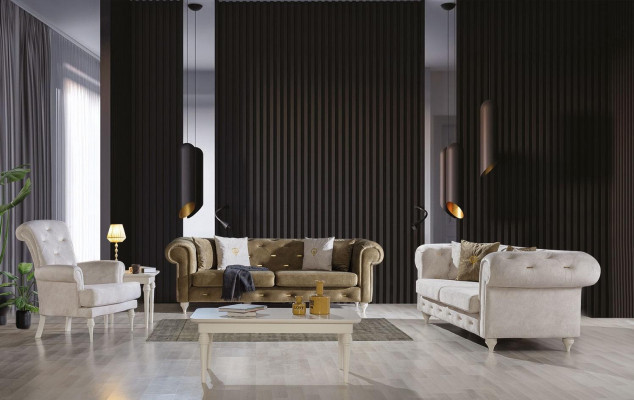 Designer Chesterfield Armchair Single-Seater Armrests 1-Seater Lounge Furniture