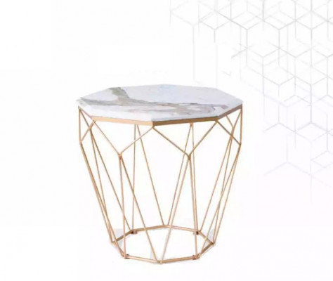 Side table living room furniture material metal white design modern