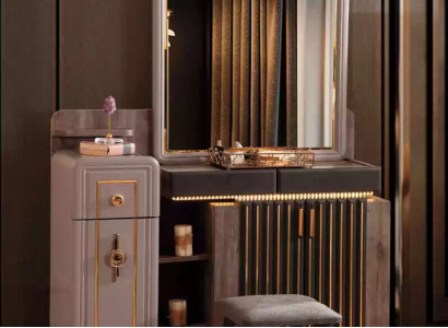 Bedroom luxury dressing table mirror console table makeup brown
