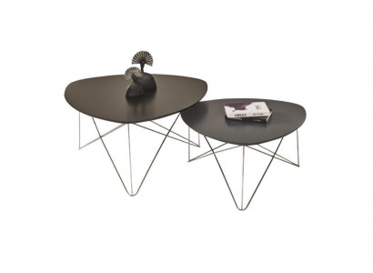 Group coffee table side table coffee table gray 2-piece set table wood
