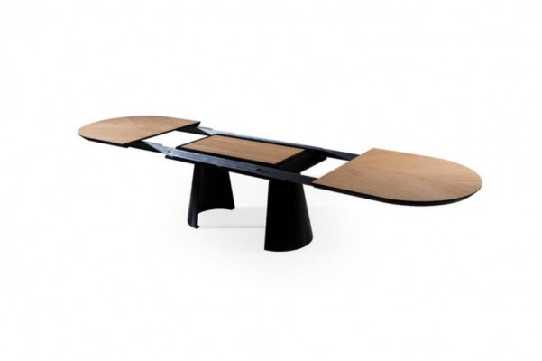 Dining room table oval dining table extendable kitchen table wood brown