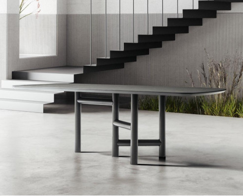 Kitchen Table Dining Table Extendable Design Luxury Wood Gray Table