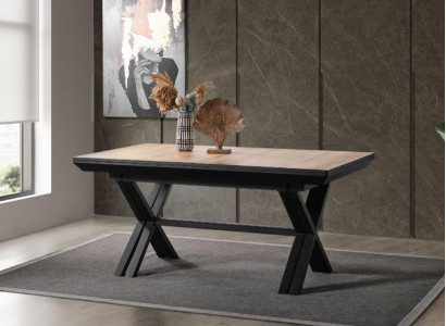 Large Table Conference Tables Dining Table Extendable Wood Brown XXL
