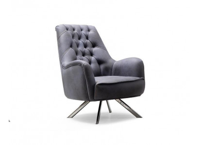 Armchair Design Couch Sofa Relax Textile Upholstery Seat Luxury Gray New