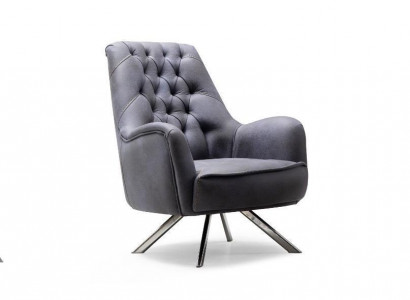 Armchair Design Couch Sofa Relax Textile Upholstery Seat Luxury Gray New