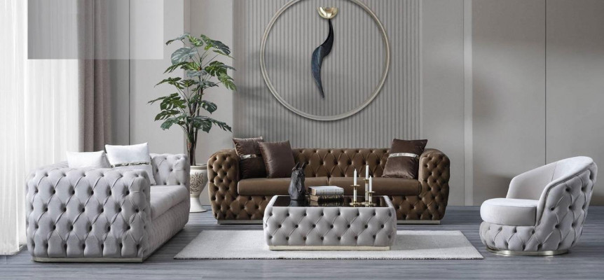 Luxury Sofa Set 3+3+1 Seater Design Sofa Upholstery Modern Set