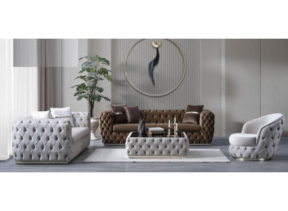 Luxury Sofa Set 3+3+1 Seater Design Sofa Upholstery Modern Set