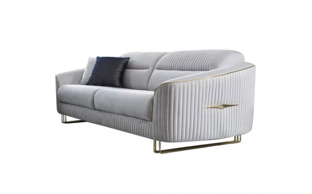 3-seater sofa upholstered sofa white textile seat design couch modern new