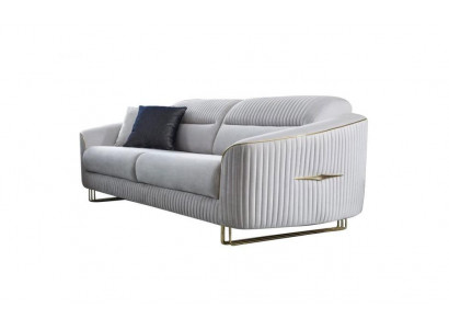 3-seater sofa upholstered sofa white textile seat design couch modern new