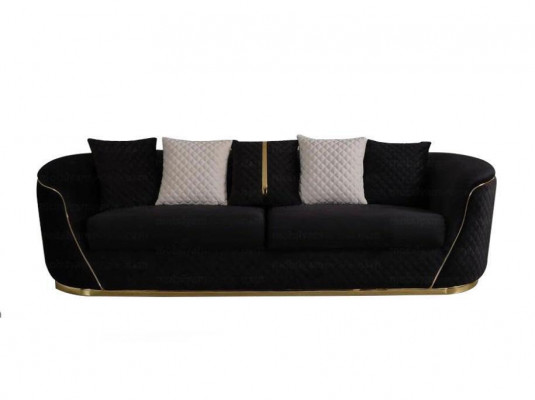 Designer 3-seater sofa luxury wood furniture textile upholstered sofa fabric