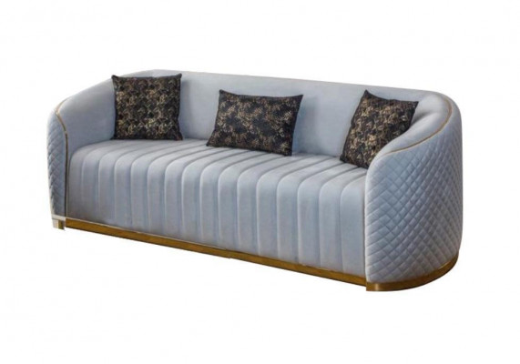 Sofa Luxury Living Room Modern Three-Seater Furniture Sofa 3-Seater Wood Textile