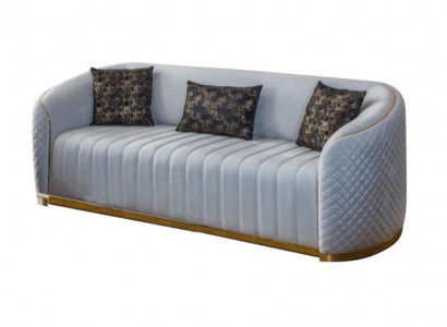 Sofa Luxury Living Room Modern Three-Seater Furniture Sofa 3-Seater Wood Textile