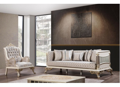 Classic luxury sofa set armchair living room set 3+1 seater Chesterfield