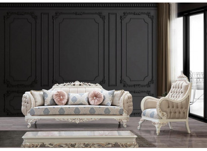 Classic luxury sofa set couch armchair living room set 3+1 seater Chesterfield