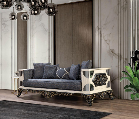Luxury Sofa 3-Seater Fabric Living Room Classic Design Sofas Upholstered Couches New