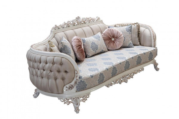 Chesterfield 3-seater designer sofa luxury upholstered sofas couches fabric textile new