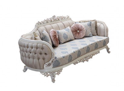 Chesterfield 3-seater designer sofa luxury upholstered sofas couches fabric textile new