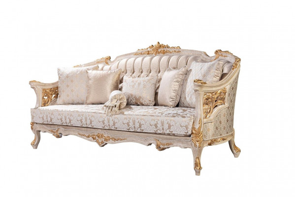 Chesterfield 3-seater designer sofa luxury upholstered sofas couches fabric textile new