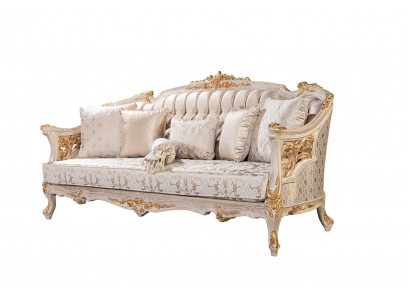 Chesterfield 3-seater designer sofa luxury upholstered sofas couches fabric textile new