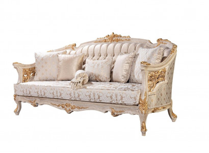 Chesterfield 3-seater designer sofa luxury upholstered sofas couches fabric textile new