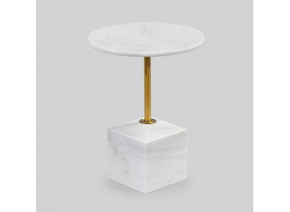 Small white side table faux marble living room furniture side tables