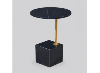 Modern black side table with marble imitation tables living room furniture