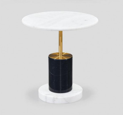 White marble imitation side table designer round style storage table table